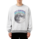 Gray Moon Print Iridescent Letter Sweatshirt