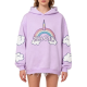 Purple Unicorn "MAGIC" Cloud-Decorated Hoodie