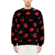 Black Red Lips "WELL-NE" Fuzzy Sweatshirt