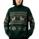 Forest Green Fair Isle Reindeer-Print Sweater