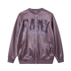 Mauve Satin Bomber Jacket with "FAMY" Print