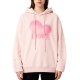 Pink Heart "LOVE" Pearl-Decorated Hoodie